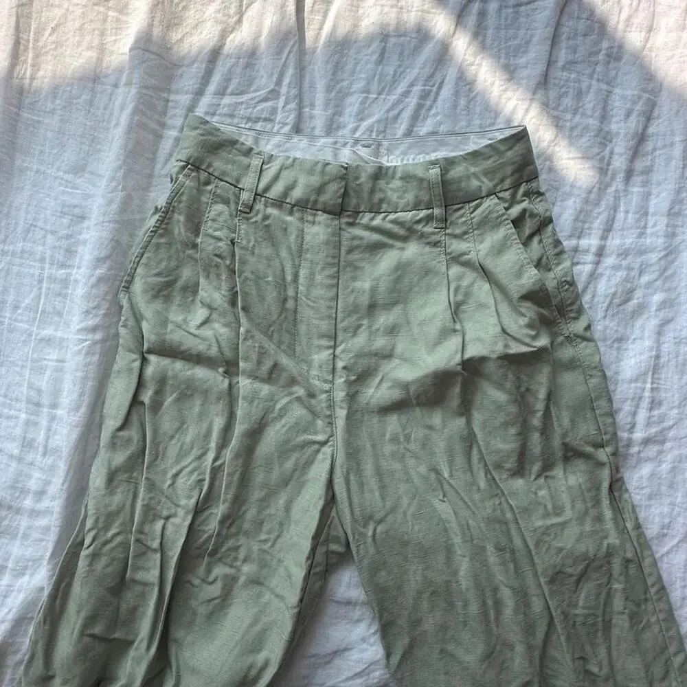 Green linen pants from wilfred